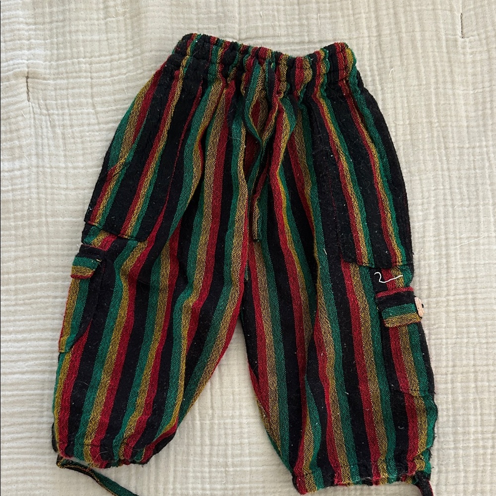 Baby/toddler, Jamaican Kids Striped  Pants in Red, Green & Black reggae
